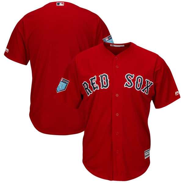 Men's Boston Red Sox Customized Majestic Scarlet 2018 Spring Training Cool Base Team Jersey