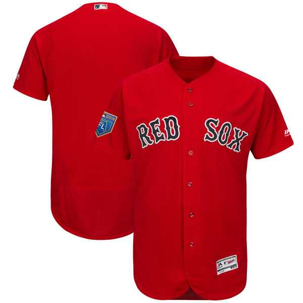 Men's Boston Red Sox Customized Majestic Scarlet 2018 Spring Training Flex Base Team Jersey