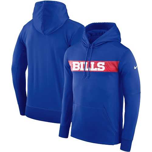 Men's Buffalo Bills Nike Royal Sideline Team Performance Pullover Hoodie