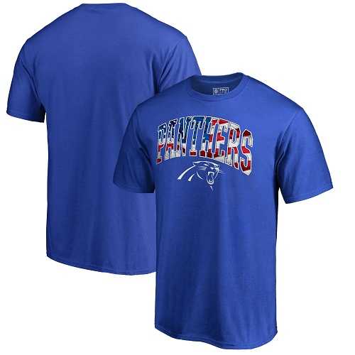 Men's Carolina Panthers NFL Pro Line by Fanatics Branded Royal Banner Wave T-Shirt