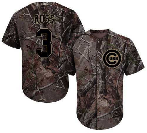 Men's Chicago Cubs #3 David Ross Camo Realtree Collection Cool Base Stitched MLB