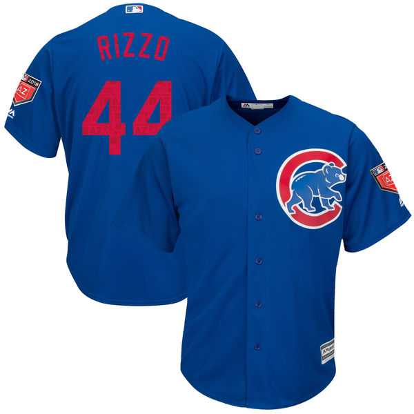 Men's Chicago Cubs #44 Anthony Rizzo Majestic Royal 2018 Spring Training Cool Base Player Jersey