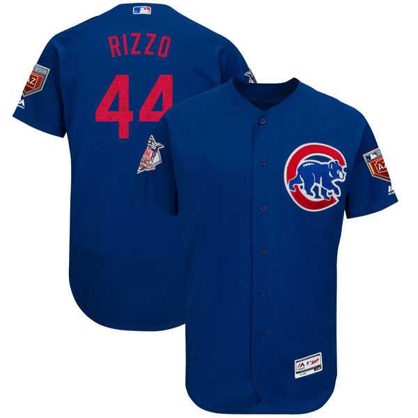 Men's Chicago Cubs #44 Anthony Rizzo Majestic Royal 2018 Spring Training Flex Base Player Jersey
