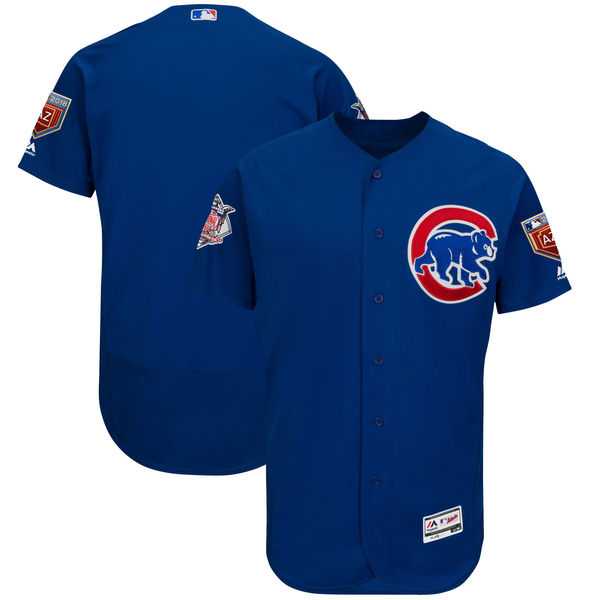Men's Chicago Cubs Customized Majestic Royal 2018 Spring Training Flex Base Team Jersey