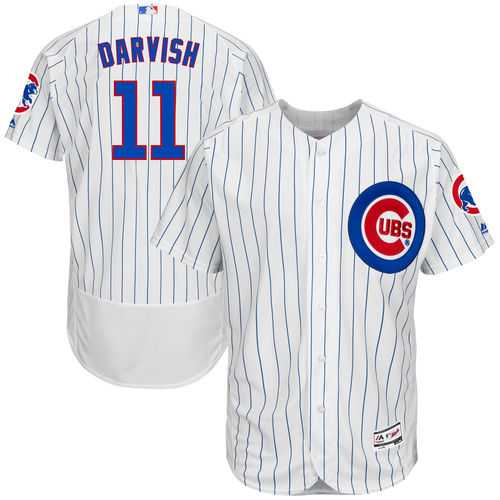 Men's Chicago Cubs Yu Darvish Majestic White Royal Collection Flex Base Player Jersey