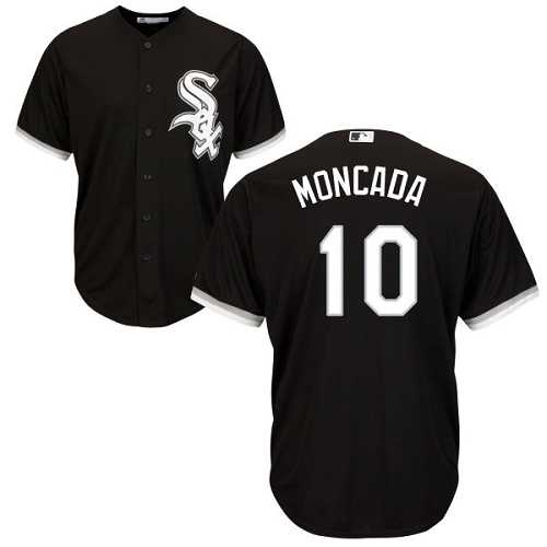 Men's Chicago White Sox #10 Yoan Moncada Black New Cool Base Stitched MLB