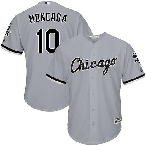 Men's Chicago White Sox #10 Yoan Moncada Grey New Cool Base Stitched MLB