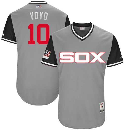 Men's Chicago White Sox #10 Yoan Moncada Grey Yoyo Players Weekend Authentic Stitched MLBs