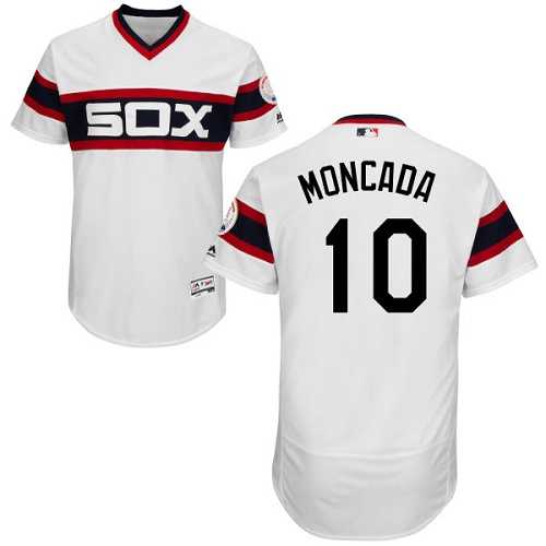Men's Chicago White Sox #10 Yoan Moncada White Flexbase Authentic Collection Alternate Home Stitched MLB
