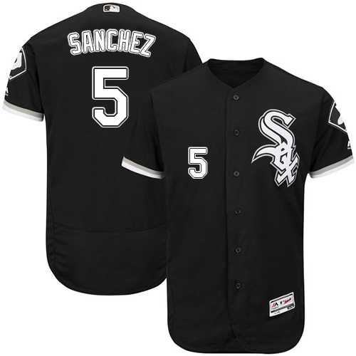 Men's Chicago White Sox #5 Yolmer Sanchez Black Flexbase Authentic Collection Stitched MLBs
