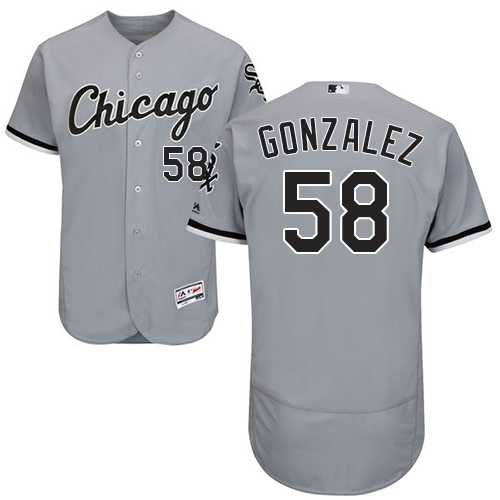 Men's Chicago White Sox #58 Miguel Gonzalez Grey Flexbase Authentic Collection Stitched MLBs