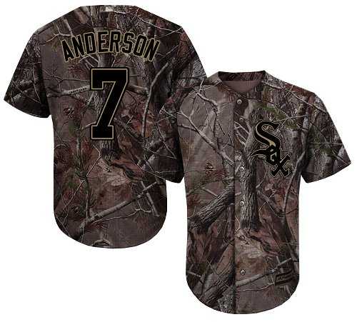 Men's Chicago White Sox #7 Tim Anderson Camo Realtree Collection Cool Base Stitched MLB