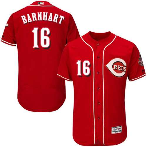 Men's Cincinnati Reds #16 Tucker Barnhart Red Flexbase Authentic Collection Stitched MLB