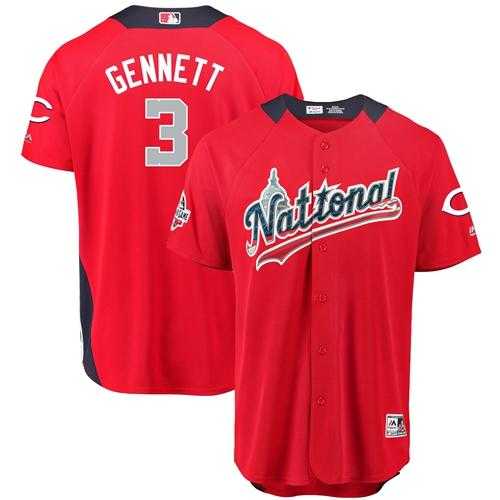 Men's Cincinnati Reds #3 Scooter Gennett Red 2018 All-Star National League Stitched MLB