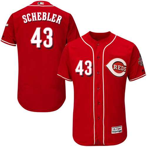 Men's Cincinnati Reds #43 Scott Schebler Red Flexbase Authentic Collection Stitched MLB