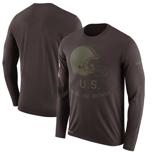 Men's Cleveland Browns Nike Brown Salute to Service Sideline Legend Performance Long Sleeve T-Shirt