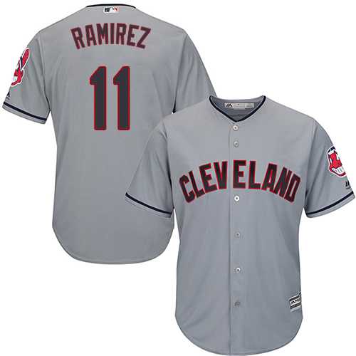 Men's Cleveland Indians #11 Jose Ramirez Grey New Cool Base Stitched MLB Jersey
