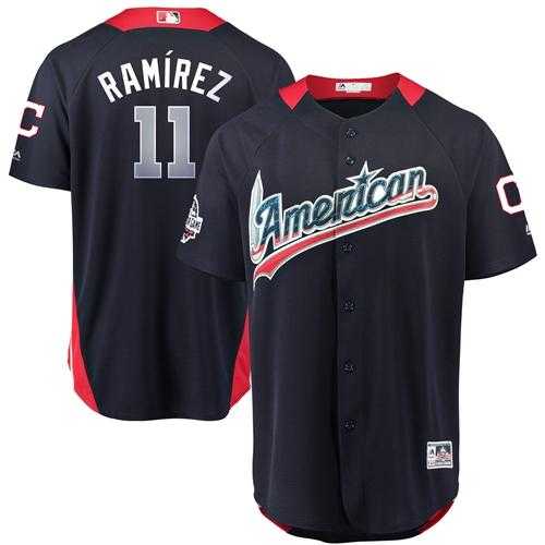 Men's Cleveland Indians #11 Jose Ramirez Navy Blue 2018 All-Star American League Stitched MLB Jersey