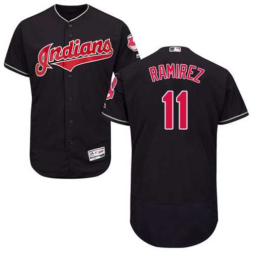 Men's Cleveland Indians #11 Jose Ramirez Navy Blue Flexbase Authentic Collection Stitched MLB Jersey