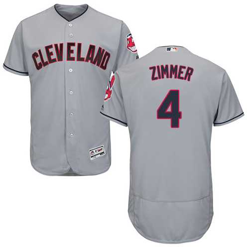 Men's Cleveland Indians #4 Bradley Zimmer Grey Flexbase Authentic Collection Stitched MLB