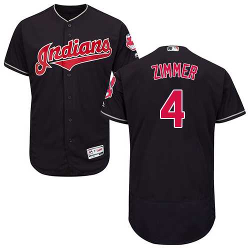 Men's Cleveland Indians #4 Bradley Zimmer Navy Blue Flexbase Authentic Collection Stitched MLB