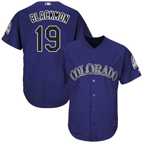 Men's Colorado Rockies #19 Charlie Blackmon Purple New Cool Base Stitched MLB