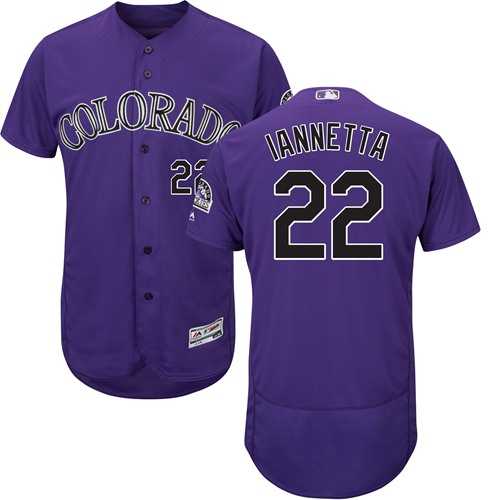 Men's Colorado Rockies #22 Chris Iannetta Purple Flexbase Authentic Collection Stitched MLB