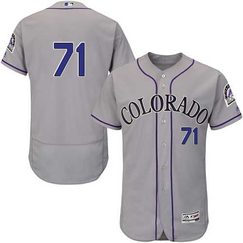 Men's Colorado Rockies #71 Wade Davis Grey Flexbase Authentic Collection Stitched MLB