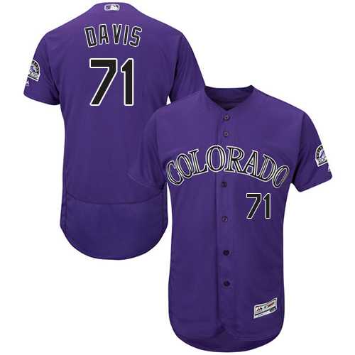 Men's Colorado Rockies #71 Wade Davis Purple Flexbase Authentic Collection Stitched MLB Men's Colorado Rockies #71 Wade Davis Purple Flexbase Authentic Collection Stitched MLB
