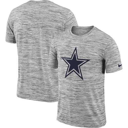 Men's Dallas Cowboys Nike Heathered Black Sideline Legend Velocity Travel Performance T-Shirt