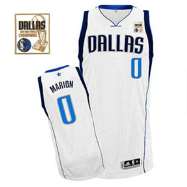 Men's Dallas Mavericks 2011 Champion Patch #0 Shawn Marion Revolution 30 White Stitched NBA Jersey