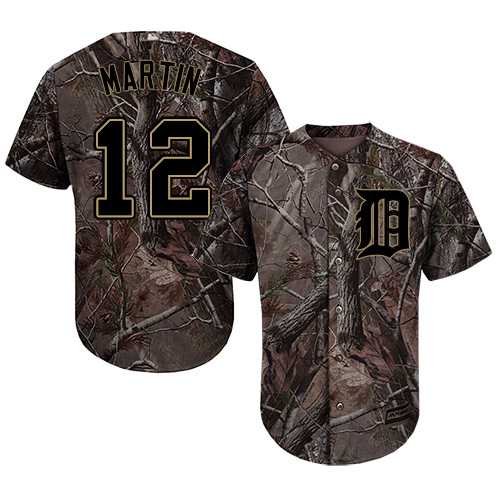 Men's Detroit Tigers #12 Leonys Martin Camo Realtree Collection Cool Base Stitched MLB Jersey