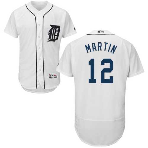 Men's Detroit Tigers #12 Leonys Martin White Flexbase Authentic Collection Stitched MLB Jersey