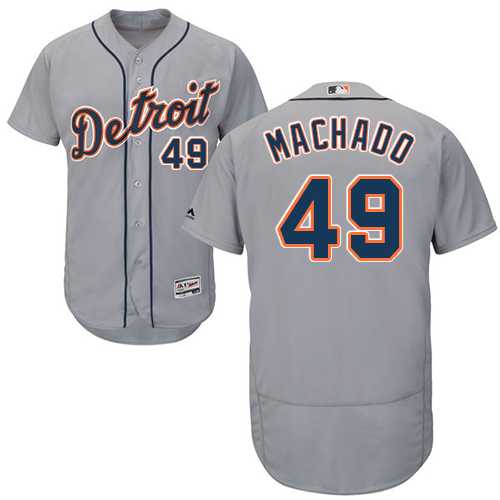 Men's Detroit Tigers #49 Dixon Machado Grey Flexbase Authentic Collection Stitched MLB Jersey