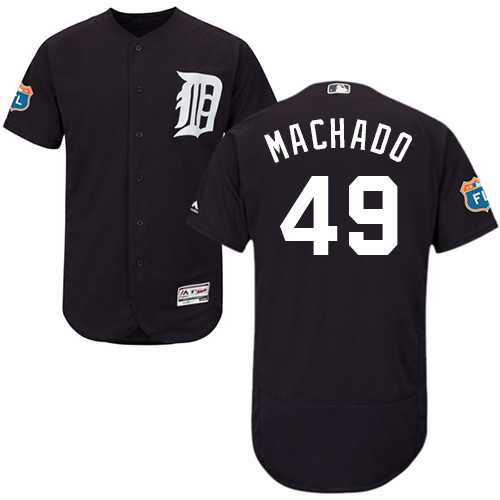 Men's Detroit Tigers #49 Dixon Machado Navy Blue Flexbase Authentic Collection Stitched MLB Jersey