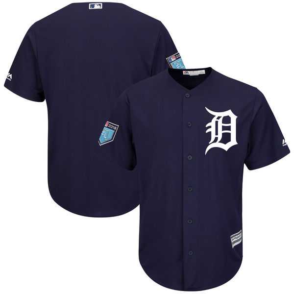 Men's Detroit Tigers Customized Majestic Navy 2018 Spring Training Cool Base Team Jersey