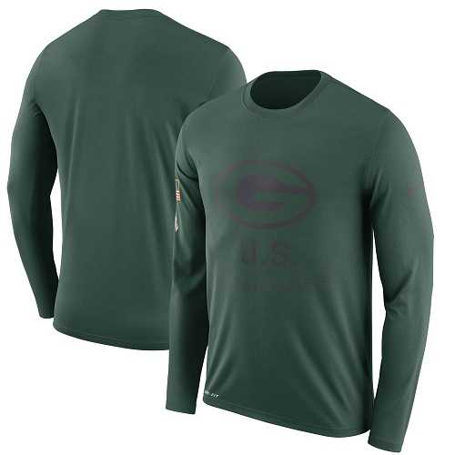 Men's Green Bay Packers Nike Green Salute to Service Sideline Legend Performance Long Sleeve T-Shirt