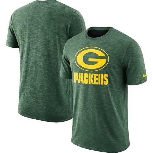 Men's Green Bay Packers Nike Green Sideline Cotton Slub Performance T-Shirt