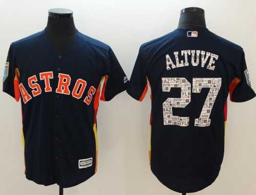 Men's Houston Astros #27 Jose Altuve Navy Blue 2018 Spring Training Cool Base Stitched Baseball Jersey