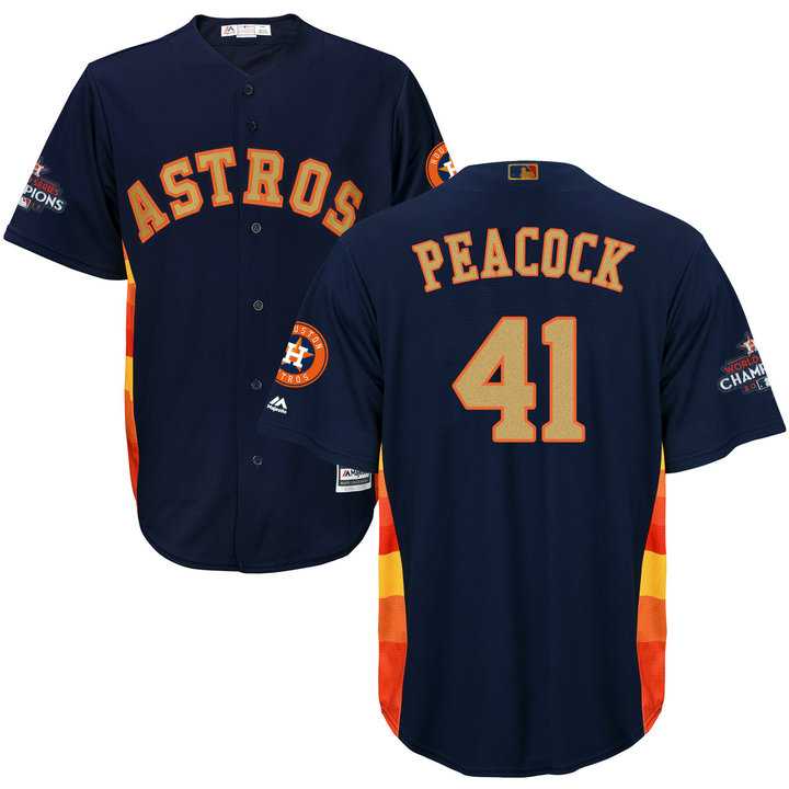 Men's Houston Astros #41 Brad Peacock Navy 2018 Gold Program Cool Base Stitched Baseball Jersey Men's Houston Astros #41 Brad Peacock Navy 2018 Gold Program Cool Base Stitched Baseball Jersey