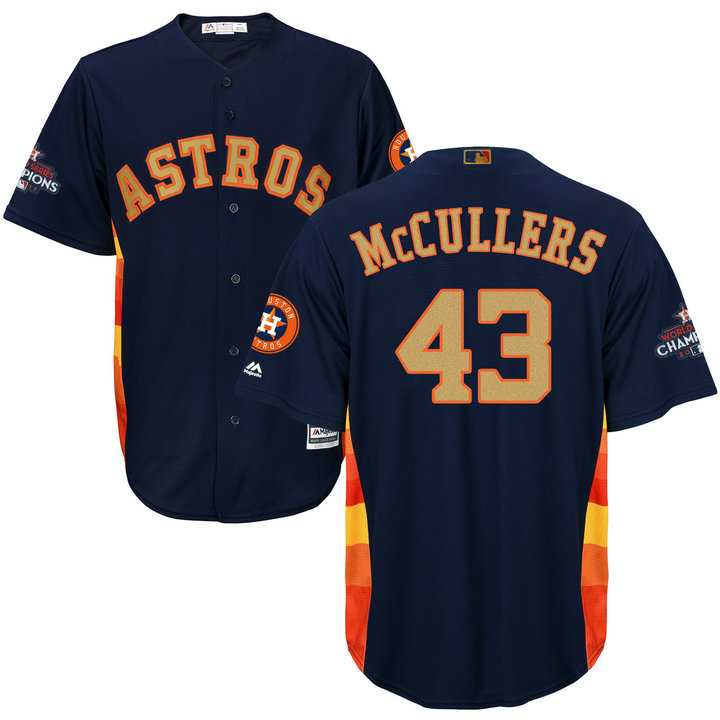 Men's Houston Astros #43 Lance McCullers Navy 2018 Gold Program Cool Base Stitched Baseball Jersey