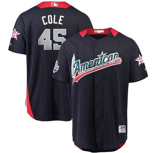 Men's Houston Astros #45 Gerrit Cole Navy Blue 2018 All-Star American League Stitched MLB Jersey