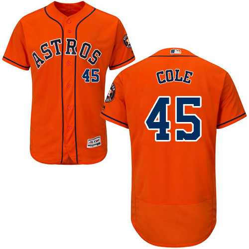 Men's Houston Astros #45 Gerrit Cole Orange Flexbase Authentic Collection Stitched MLB