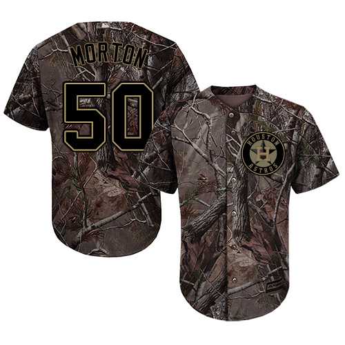 Men's Houston Astros #50 Charlie Morton Camo Realtree Collection Cool Base Stitched MLB