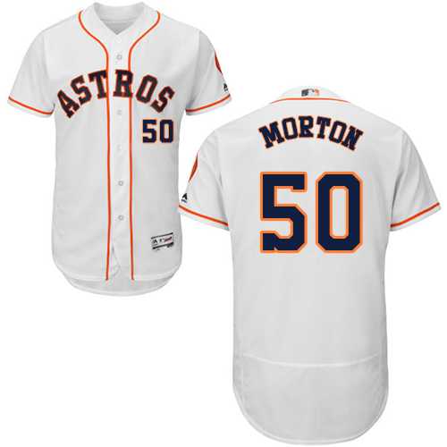 Men's Houston Astros #50 Charlie Morton White Flexbase Authentic Collection Stitched MLB Jersey