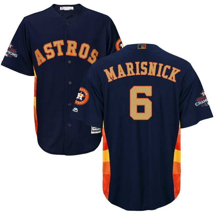 Men's Houston Astros #6 Jake Marisnick Navy 2018 Gold Program Cool Base Stitched Baseball Jersey
