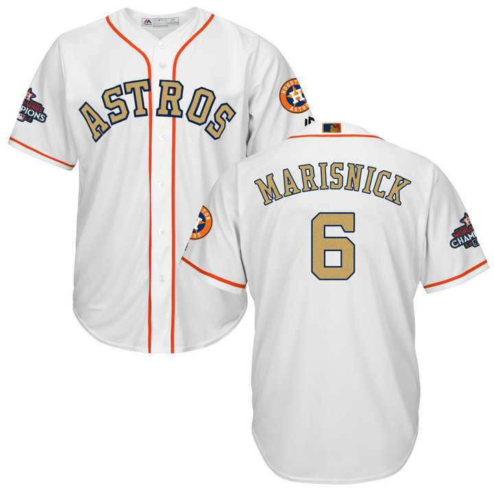 Men's Houston Astros #6 Jake Marisnick White 2018 Gold Program Cool Base Stitched Baseball Jersey