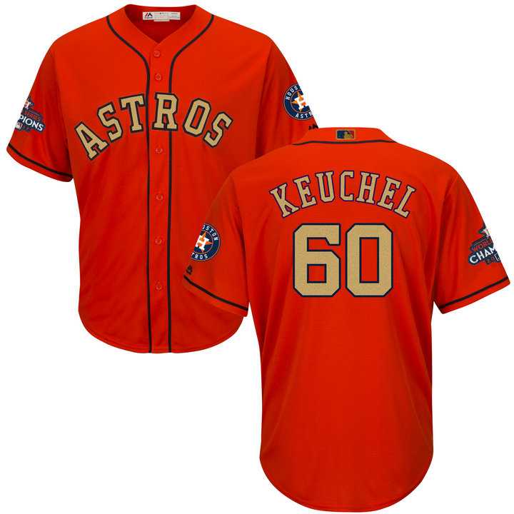 Men's Houston Astros #60 Dallas Keuchel Orange 2018 Gold Program Cool Base Stitched Baseball Jersey