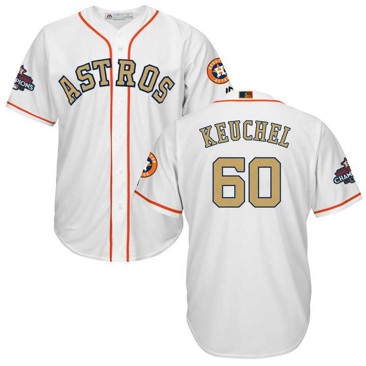 Men's Houston Astros #60 Dallas Keuchel White 2018 Gold Program Cool Base Stitched Baseball Jersey