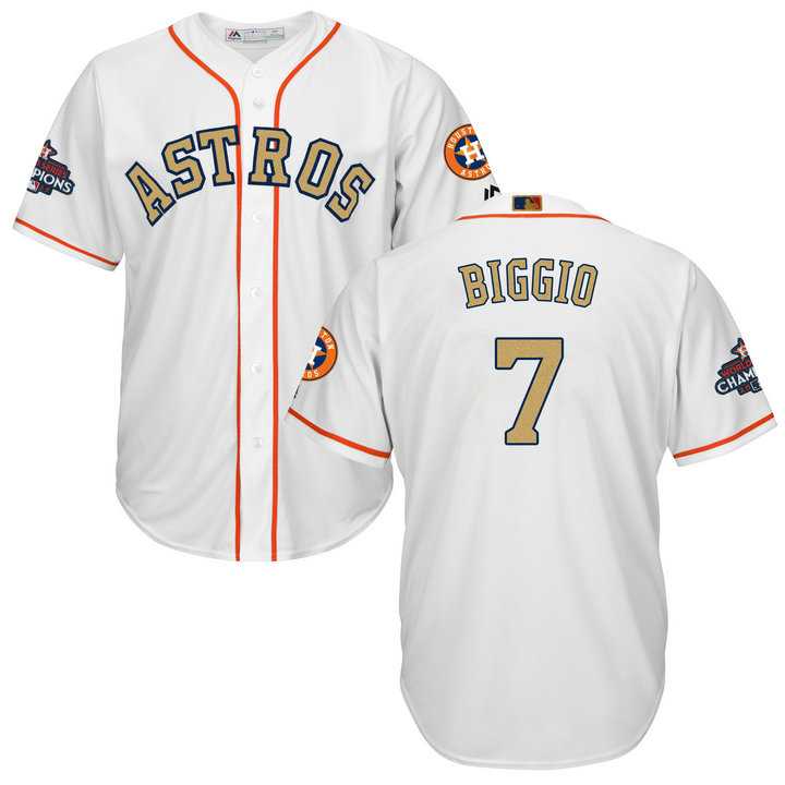 Men's Houston Astros #7 Craig Biggio White 2018 Gold Program Cool Base Stitched Baseball Jersey